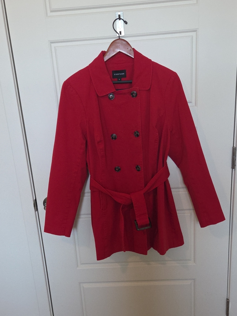 41 Hawthorn Red Crue Belted Trench Jacket Women's 1X - StitchFix